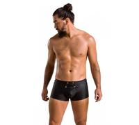 Calzoncillo y tanga eróticos de cuero y látex para hombre marca PASSION MEN PASSION 050 SHORT PATRICK NEGRO L/XL