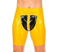 Calzoncillos Bóxer De Látex Sexys Amarillos Y Negros Ropa Interior De Goma Con Espalda Abierta,verde Jade Y Negro,Pequeño