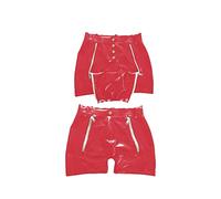 Calzoncillos Boxer De Ropa Interior Roja De Goma De Látex Para Hombres Con Cremallera,L