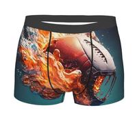 Calzoncillos Bóxer Fuego Quemando Fútbol Americano Agua Fresca Transpirables Ropa Interior Hombre Ajustado Hombres Ropa Interior S