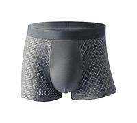 Calzoncillos bóxer para hombre, delgados, de seda, de malla, transparente, sexy, retro, transpirable, elástico, de talla grande, calzoncillos de verano, calzoncillos anchos para hombre, O Gris Oscuro