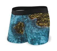 Calzoncillos bóxer para Hombre Island Sea Tree Love Heart Fly Front con Bolsa de Ropa Interior