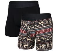 Calzoncillos bóxer para hombre Saxx Droptemp Cooling Cotton Boxer Brf Fl 2Pk Talla: M / Color: negro