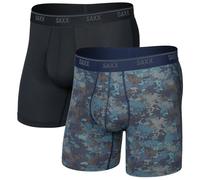 Calzoncillos bóxer para hombre Saxx Quest Quick Dry Mesh Boxer Brief Fly 2Pk Talla: XL / Color: azul/negro