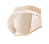 Calzoncillos bóxer para mujer, de algodón, con cintura baja, ropa interior deportiva, pantalones cortos para mujer, ropa interior de ciclismo, con entrepierna de algodón, beige, S