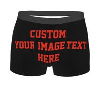 Calzoncillos bóxer personalizados, Calzoncillos bóxer personalizados para hombres con logotipo de texto de imagen Propiedad personalizada de la ropa interior del nombre, Regalo para hombres Novio