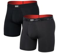 Saxx Underwear - Ropa interior - Multi-Sport Mesh Boxer Brief Fly 2Pk Remote Camo Wb / Black de Lana - Talla M - Negro Negro M