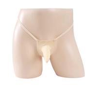 Calzoncillos - Calzoncillos Hombre Algodon Ropa interior para hombre Tanga de seda helada color nude puro transparente fino para hombre sin conjunto sexy de ropa interior erótica (Beige One Size)