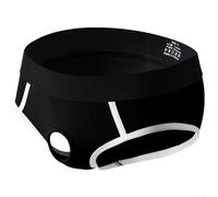 Calzoncillos de algodón de color sólido para hombre con diseño de bolsa de anillo frontal y detalle estratégico de agujero (XL negro)