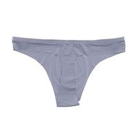 Calzoncillos de algodón de talle bajo para hombre, clásicos, con cintura suave, ligeros, rápidos, sin picazón, sin bolsa frontal, ropa interior cómoda, gris, XL