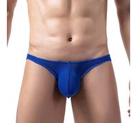Calzoncillos de algodón para hombre, calzoncillos ride up, ropa interior sexy, pantalones cortos retro de un solo color con bolsillo abultado, calzoncillos tipo bóxer, tanga sexy para sexo, azul, XL