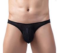 Calzoncillos de algodón para hombre, calzoncillos ride up, ropa interior sexy, pantalones cortos retro de un solo color con bolsillo abultado, calzoncillos tipo bóxer, tanga sexy para sexo, Negro , M