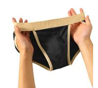 Calzoncillos de algodón para hombre con perfil de altura media, patrón de rayas suaves y tela ligera que circula el aire (3XL negro)