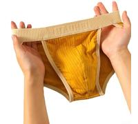 Calzoncillos de algodón para hombre con perfil de altura media, patrón de rayas suaves y tela ligera que circula el aire (3XL amarillo)