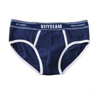 Calzoncillos de algodón para hombre, ropa interior sólida, suave, transpirable, deportiva, simple, cómoda, uso diario, estilo de vida activo, esenciales, para gimnasio (2XL, azul oscuro)