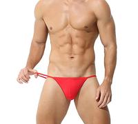 Calzoncillos de algodón para hombre, tanga sexy y delgada, ropa interior sexy para hombre, tanga deportiva, tanga de cintura baja, ropa interior transpirable, calzoncillos retro, rojo, L