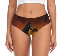 Calzoncillos de apoyo para mujer, diseño de caballos negros, nubes rojas, suaves, cómodas y suaves, multicolor, XXL