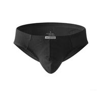 Calzoncillos de bikini de algodón para hombre, cintura profunda (negro 2XL)