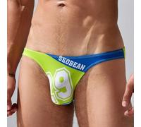 Calzoncillos de bikini para hombre con cintura estrecha estampada, tela de jersey suave, talle bajo, transpirable, para un ajuste cómodo (M verde)