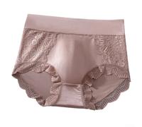 Calzoncillos de encaje de seda de hielo para hombre, con bolsa de bulto 3D, ultrafina, transpirable, de secado rápido, cintura media, color sólido para un uso diario cómodo, verde oscuro (XL rosa