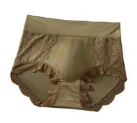 Calzoncillos de encaje de seda de hielo para hombre, con bolsa de bulto 3D, ultrafina, transpirable, de secado rápido, cintura media, color sólido, para un uso diario cómodo, verde oscuro (L, verde