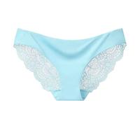 Calzoncillos de encaje para mujer, con acabado sin costuras, tiro bajo y detalle, comodidad diaria suave para trajes de clima cálido, uso diario, comodidad de verano, días de trabajo de viaje, e, S
