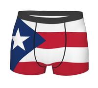 Calzoncillos De Hombre Bandera De Puerto Rico Ropa Interior Cintura Elástica Transpirables Bóxer De Ropa Interior De Hombres, para Padre, Amantes, Familia, XL