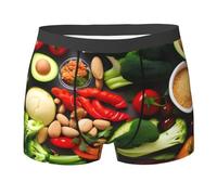 Calzoncillos De Hombre Imprimir Alimentos Saludables Ropa Interior Cómoda para Hombres Transpirables Cintura Elástica Calzoncillos Tipo Bóxer, para Familia, Amantes, Esposo, M