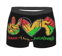 Calzoncillos De Hombre Paz, Amor, Juneteenth, Libertad Negra Ropa Interior Clásica Suaves Y Cómodos Bóxer Ajustados Hombre, para Amantes, Padre, Familia, S