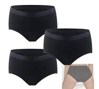 Calzoncillos de Incontinencia Transpirables de Algodón, no Moja el Pañal, Pantalones, Ropa Interior de Mujer for incontinencia, Fácil de Limpiar, 3 Paquetes (negro)