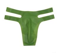 Calzoncillos de látex para hombre, de talle bajo, sin costuras, para lencería gay, eventos rave, M-2XL (verde 2XL)