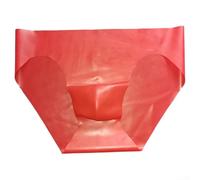 Calzoncillos de látex sin costuras para hombre, bragas de seguridad de cintura baja, ropa interior de goma de color sólido para uso diario, rojo (2XL rojo)