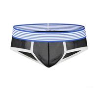 Calzoncillos de malla de cintura baja para hombre, 1 paquete, diseño de bolsa de bulto abierto, transpirable y translúcido, soporte mejorado y definición de forma, para hombres que buscan un ajuste