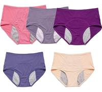 Calzoncillos de Mujer Absorbentes Para Incontinencia Bragas Menstruales Absorbentes Incontinencia Protección de Fugas de Orina Algodón Ecológicas Lavables Reutilizables A,4XL(85-95KG)