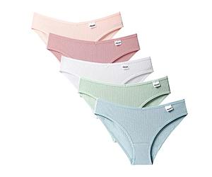Calzoncillos de mujer de algodón, pack de 5 unidades, multicolor, para mujer, monocolor, cintura baja, elásticos, bragas de bikini, sin costuras, lencería, ropa interior sexy, transpirable, tanga