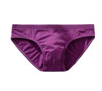 Calzoncillos de talle bajo para hombre, ropa interior de algodón, color sólido, transpirable, transpirable, cintura baja, ropa interior de secado rápido, ropa interior clásica sin etiquetas, Morado