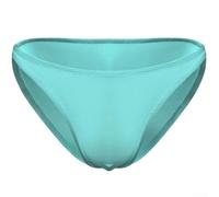 Calzoncillos elásticos cómodos para hombre, cintura baja, color sólido, ropa interior para todos los días (azul claro)