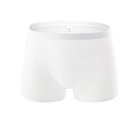 Calzoncillos elásticos de algodón para hombre, ropa interior transpirable, suave, cómoda, antirozaduras, sin costuras, absorbe la humedad, calzoncillos cómodos tipo bóxer de color sólido, blanco, XL