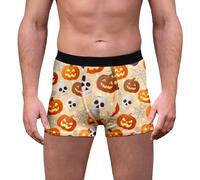 Calzoncillos Hombre Boxer Calzoncillos Halloween Tiro Medio Estampados Transpirables elásticos Paquete múltiple para Hombre Casual Diario Todo el año (Yellow, M)