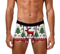 Calzoncillos Hombre Boxer Navidad - Ropa Interior Festiva con Estampados Únicos Cómoda Y Duradera para La Alegría Navideña Tejido Suave para Usar Todo El Día Idea (Light Gray XXXL)
