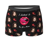 Calzoncillos Hombre Boxer Personalizados, Boxer Hombre Personalizadas con Fotos y Nombres, Un Divertido Regalo de cumpleaños para tu Novio o Marido Ideal para Bodas Fiestas y San Valentín