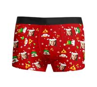 Calzoncillos Hombre Boxer - Ropa Interior con Estampado novedoso Suave Transpirable cómoda elástica Ideal para Vacaciones para Marido y Novio (Red S)