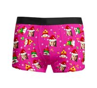 Calzoncillos Hombre Navidad, Ropa Interior con Estampado novedoso Suave Transpirable cómoda elástica Ideal para Vacaciones para Marido y Novio (XXL)