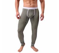 Calzoncillos Hombre Slip - Patchwork Pant Leggings Long Breathe Thermal Striped Low Ropa Interior para (Brown L)