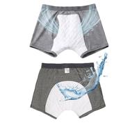 Calzoncillos Incontinencia Hombre, Bóxers Absorbentes Lavables Con Protección Antifugas De 3 Capas Y Abertura Frontal,Mutande Riutilizzabili A Prova Di Perdite Grey - 2 Pack, 2L