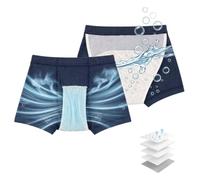 Calzoncillos Incontinencia Hombre, Ropa Interior Lavable Bóxers Protectores Con Almohadillas Absorbentes Y Abertura Frontal, Mutande Riutilizzabili A Prova Di Perdite Blue - 2 Pack, 2L