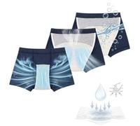 Calzoncillos Incontinencia Hombre, Slip Para Hombres Con Incontinencia Bóxers Lavables Con Almohadillas Absorbentes Y Abertura Frontal, Ropa Interior A Prueba De Fugas Blue - 3 Pack, L