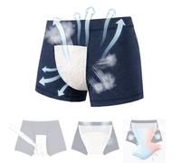Calzoncillos Incontinencia Hombre, Slip Para Hombres Con Incontinencia Bóxers Lavables Con Almohadillas Absorbentes Y Abertura Frontal, Ropa Interior A Prueba De Fugas Blue - 1 Pack,M