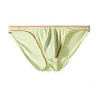 Calzoncillos modales de cintura baja para hombre con bolsa de bulto en U, bragas deportivas transpirables con estampado de viscosa, ropa interior atlética suave y elástica para uso casual (verde L)