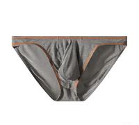 Calzoncillos modales de cintura baja para hombre con bolsa de bulto en U, bragas deportivas transpirables con estampado de viscosa, ropa interior atlética suave y elástica para uso casual (XL gris